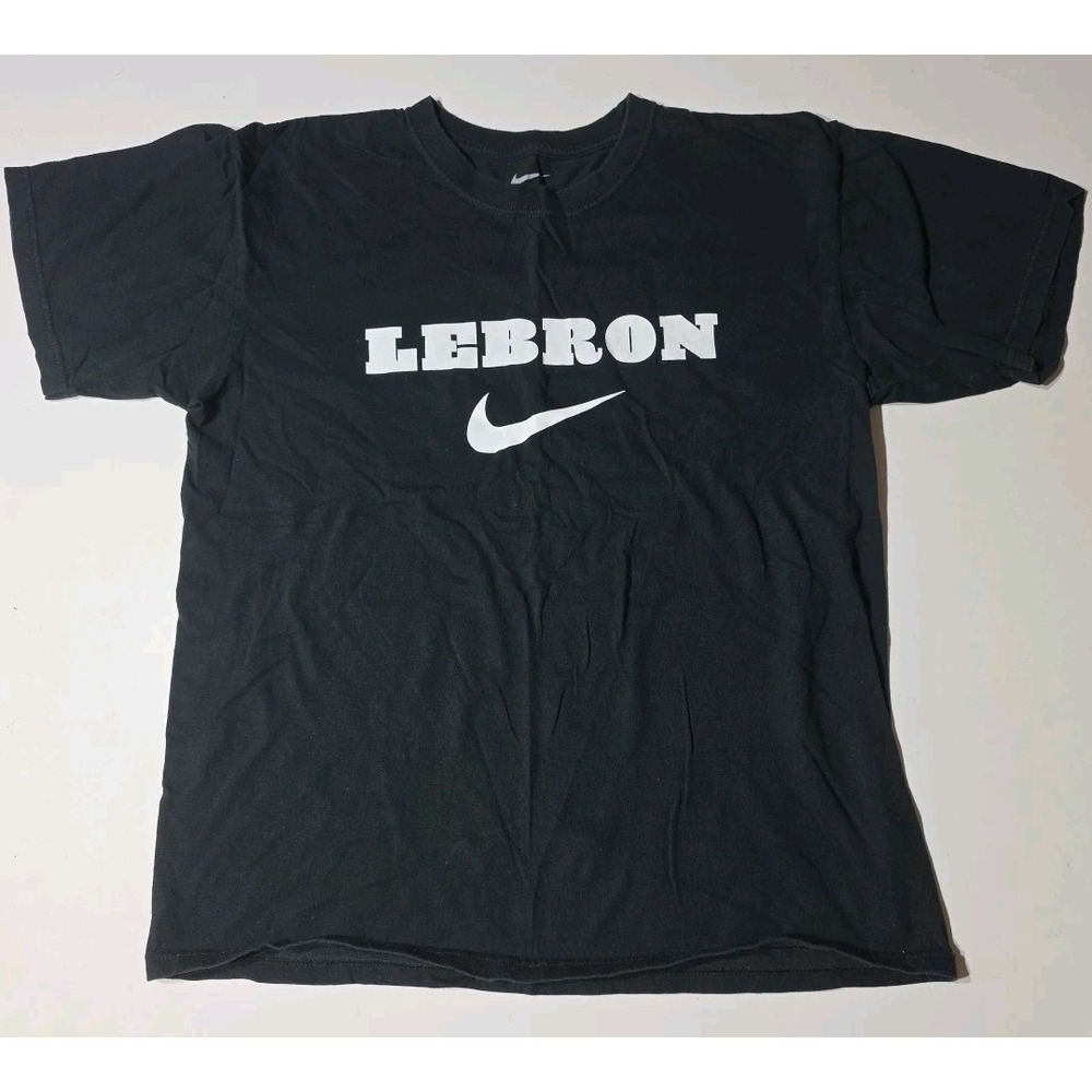 Vintage Nike Y2K Lebron Basketball T-Shirt Size M Loose Fit Boxy Black Swoosh